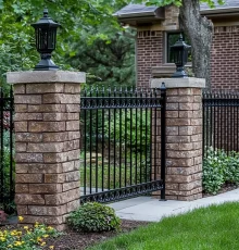 combine-of-wrought-iron-with-brick-or-stone-columns